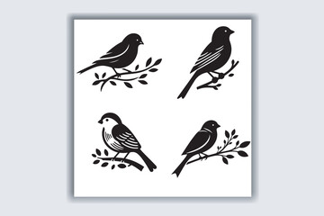 finch silhouette vector illustration