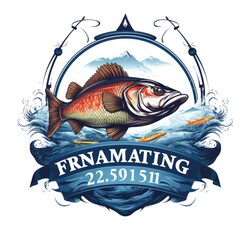 fishing tournament illustration template for logo and t shirt print