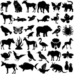 Vector Animals set silhouette