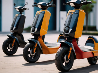 Rent of electric scooters and bicycles. Parking. Modern transport for recreation and entertainment