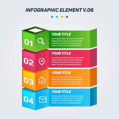 Colorful Infographic elements V.06. Can be used for steps, options, business processes, workflow, diagram, flowchart concept, timeline, marketing icons, Layout, banner, and etc.