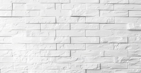 white wall with horizontal rectangular bricks and a white background 