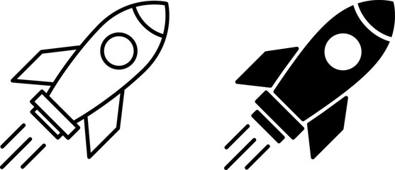 Set of rocket icons as a symbols of startup or start new innovation idea