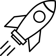 Linear rocket icon as a startup or launch new business concept