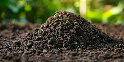Close-up of a Vibrant Earthworm Mound in Nutrient-Rich Soil