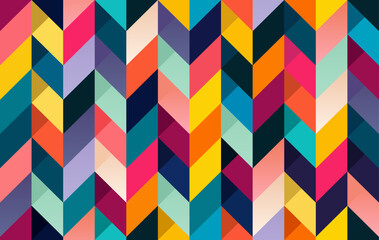 Abstract seamless pattern with colorful dynamic design. Vector geometric chevron background