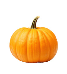 An orange pumpkin isolated on a transparent background