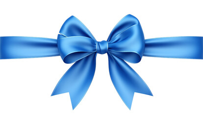 A blue bow isolated on a transparent background