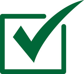 Green check marks, isolated tick symbols, checklist signs, and an approval badge. Flat and modern checkmark design, vector illustration.