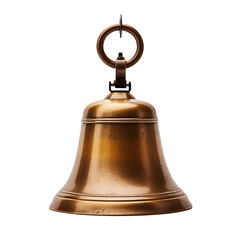 A golden bell isolated on a transparent background