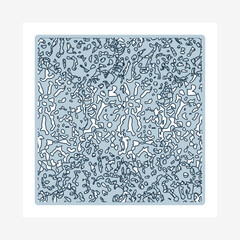 blue abstract poster.flowers. an ornate painting. , fabulous wallpaper. pattern. painting