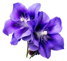 A purple flower isolated on a transparent background