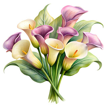 Bouquet of calla lily flowers