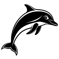 dolphin silhouette isolated on white