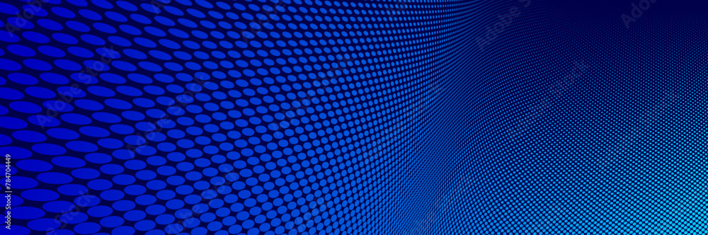 Poster blue lines in 3d perspective vector abstract background, dynamic linear minimal design, wave lied pa