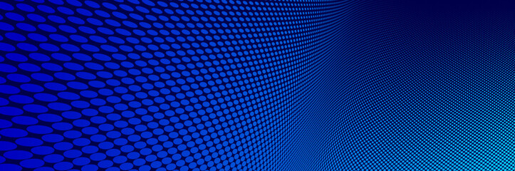 Blue lines in 3D perspective vector abstract background, dynamic linear minimal design, wave lied pattern in dimensional and movement. - 784704449