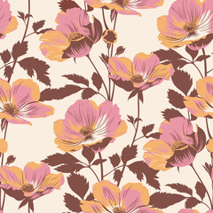 Floral Pattern in Retro Style - 784704469