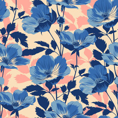Floral Pattern in Retro Style - 784704605