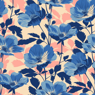 Floral Pattern in Retro Style