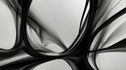 Black and white abstract isolated  .Generative AI