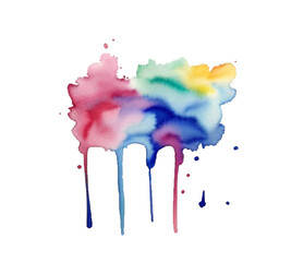 Bright Blot Watercolor Paint Isolated White Background