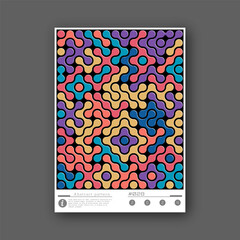 Colored abstract geometric pattern. A stylized template for a poster, billboard, interior design, T-shirt print. The idea of creative design