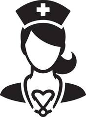 Best Nurse Icon vector, Silhouette, illustration.
