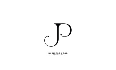 JP, PJ, J, P, Abstract Letters Logo Monogram