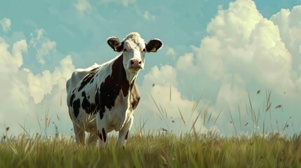 milk cow generative ai - obrazy, fototapety, plakaty