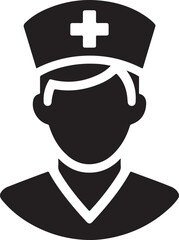 Best Nurse Icon vector, Silhouette, illustration.
