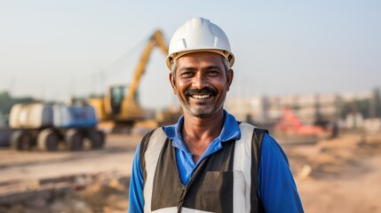 A striking set of photographs featuring an Indian worker in the foreground, with the building serving as a powerful backdrop, symbolizing the commitment and resilience of the workers.