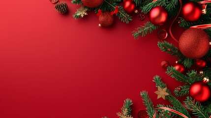 Christmas ans New Year seasonal social media background design in square with blank space for text. Template for holiday commercial promotion post. hyper realistic 