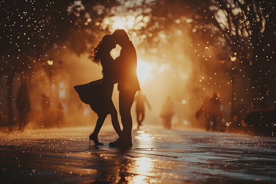 A couple celebrating International Dance Day, expressing their passion for dance through movement and connection. - Powered by Adobe