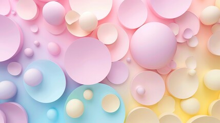 Soft pastel spheres creating a soothing backdrop