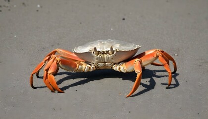 A Crab Carrying A Piece Of Debris For Camouflage - obrazy, fototapety, plakaty