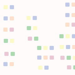 Multi-colored soft squares on a white background. Texture. Vector