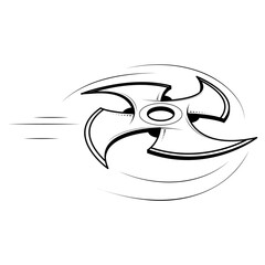 Abstract Doodle Element Hand Drawn Shuriken Weapon Ninja Sketch Vector Design Style Background Illustration Cartoon