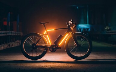 Fototapeta premium An e-bike symbolizing the future of transportation, showcasing its energy-saving and environment-friendly features, making it an ideal choice for reducing pollution and promoting sustainable travel.