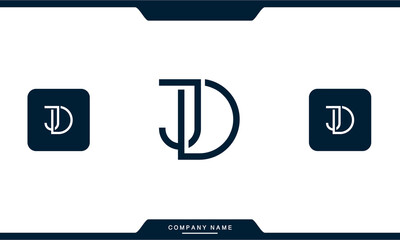 JD, DJ, J, D, Abstract Letters Logo Monogram