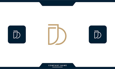 JD, DJ, J, D, Abstract Letters Logo Monogram