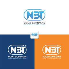 Tech NBT Alphabet initial logo template with elegant gradient blue color