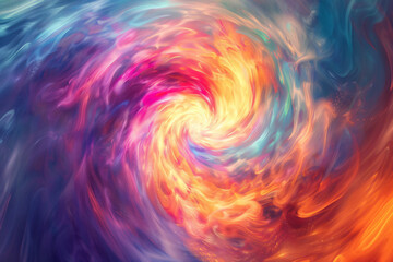 Fototapeta premium Cosmic Spiral Waves: Abstract Colorful Vortex Energy - Generative AI.