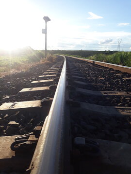 railroad tracks in the morning
