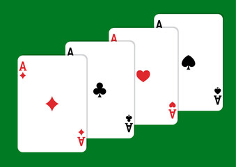 vector set of playing cards. four aces