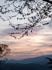 sunset in the mountains