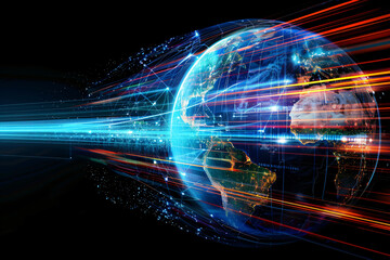 Digital Global Connectivity: High-Speed Data Transfer - Generative AI.