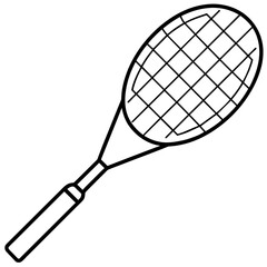 Badminton bat line vector
