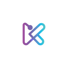 Abstract minimal app digital vector logo design