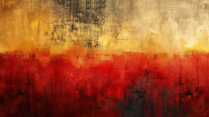 Abstract background transitions from chaos to order in Inca Gold and Scarlet Sage, symbolizing a journey from despair to enlightenment. 169 aspect ratio, minimalistic style