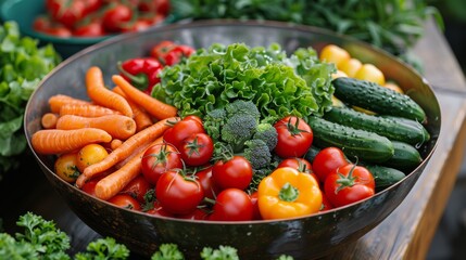 Bowl Filled With Various Types of Vegetables
